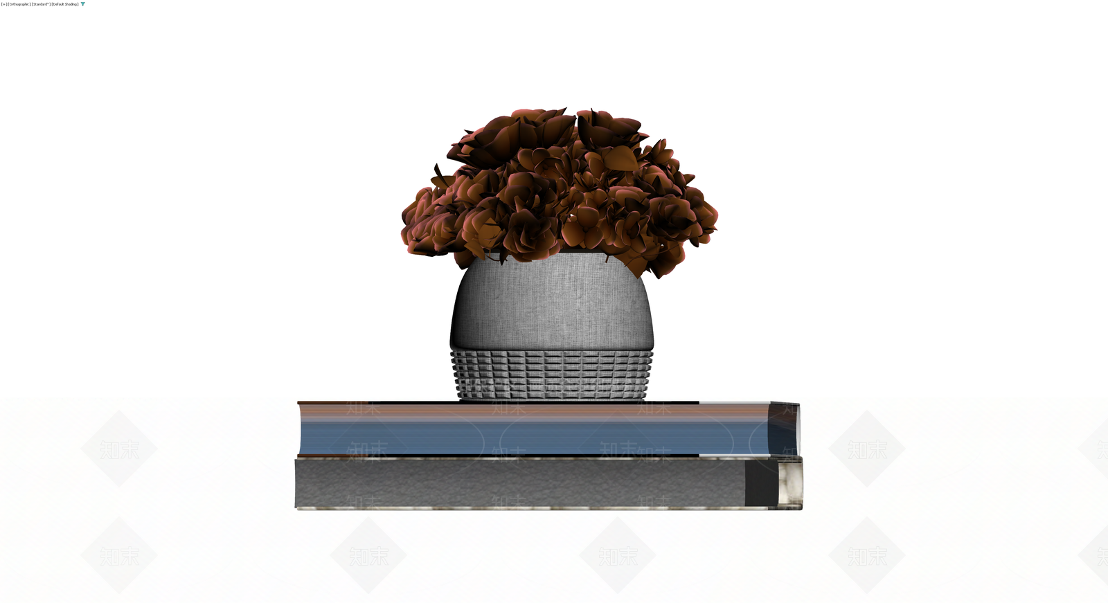 盆栽植物与书籍组合3D模型下载【ID:1230415679】