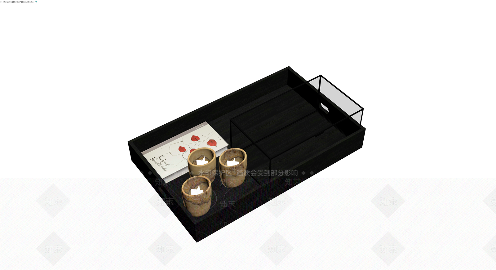 深色收纳托盘组合3D模型下载【ID:1229623382】
