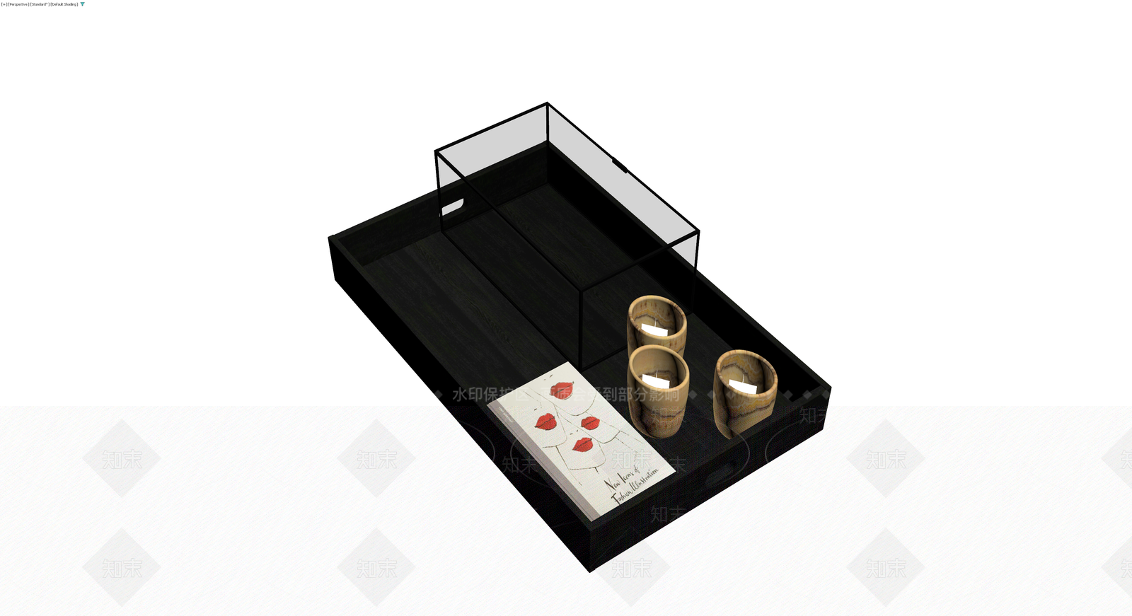 深色收纳托盘组合3D模型下载【ID:1229623382】