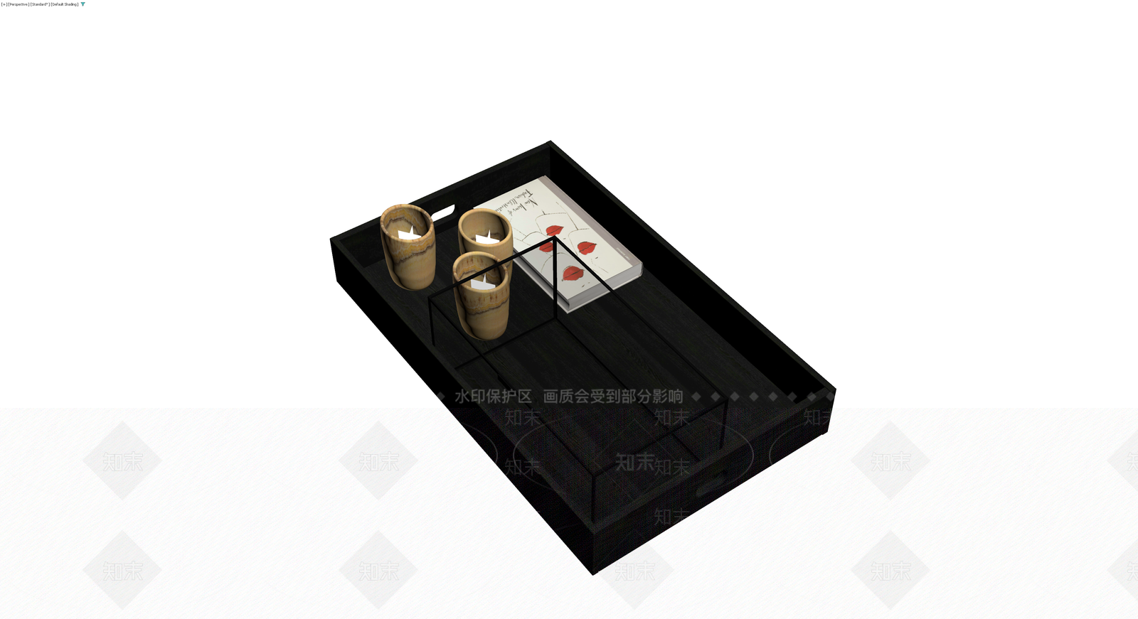 深色收纳托盘组合3D模型下载【ID:1229623382】