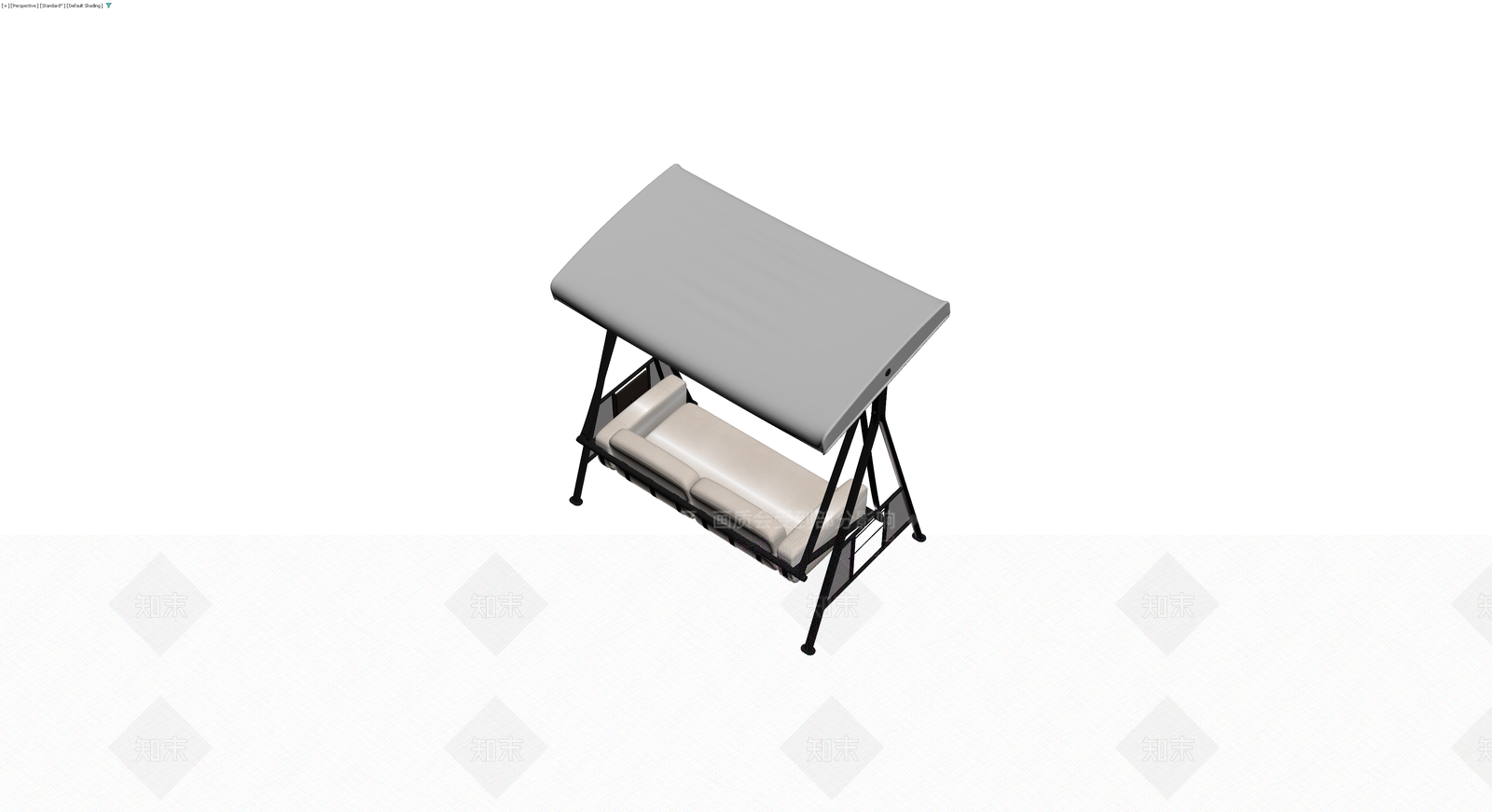 带顶棚户外秋千椅3D模型下载【ID:1230400503】