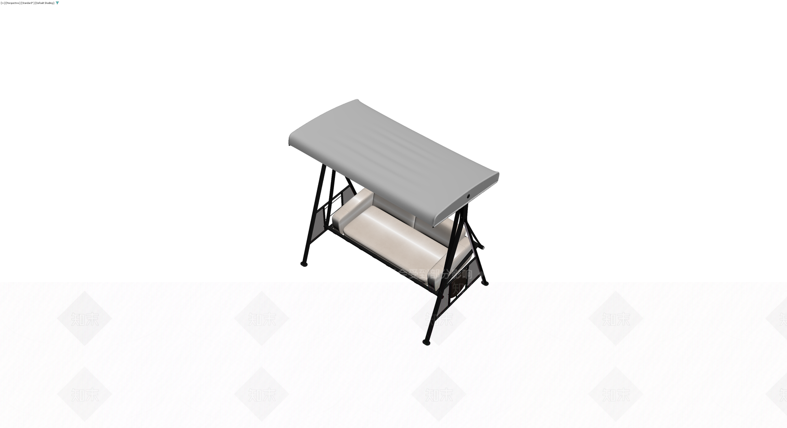 带顶棚户外秋千椅3D模型下载【ID:1230400503】