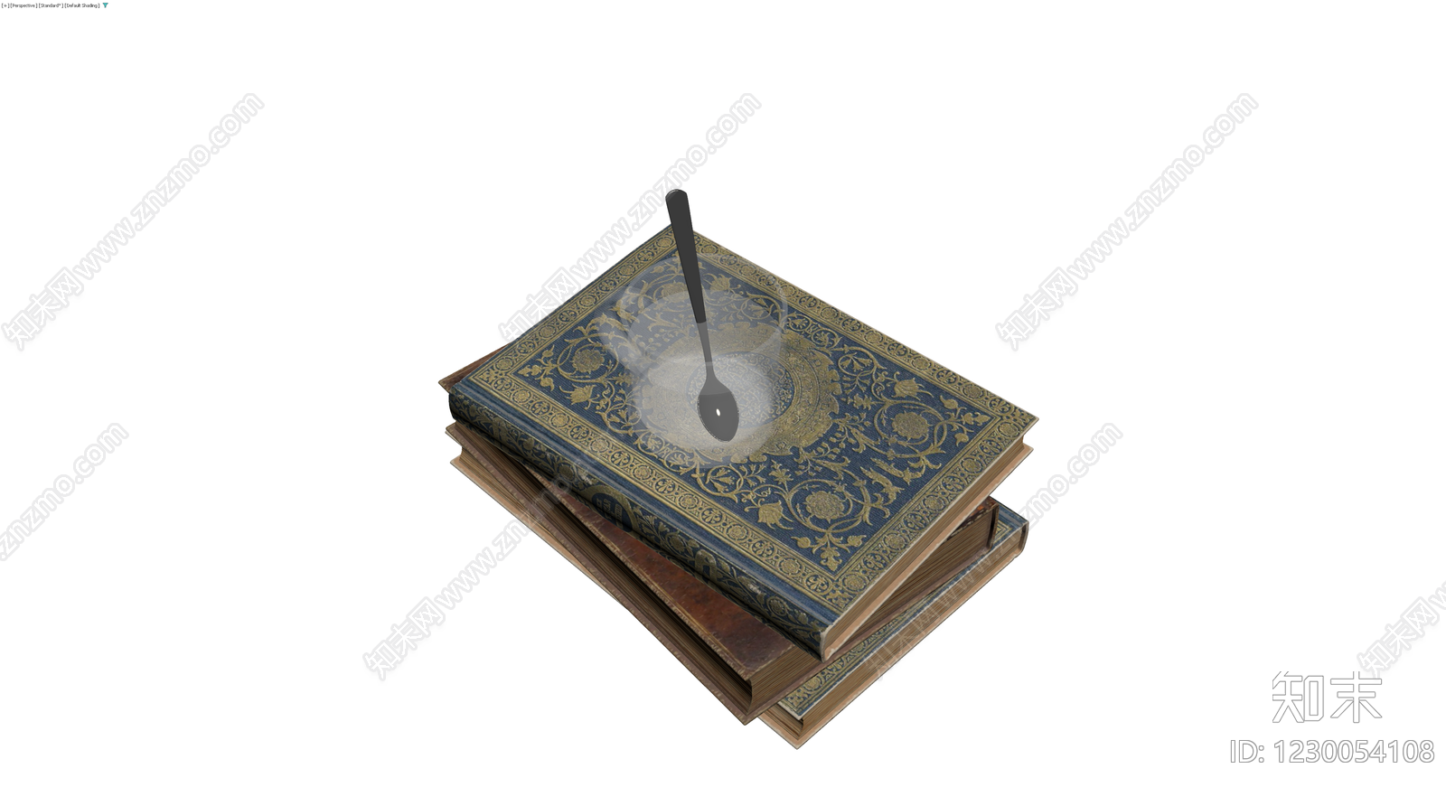 书籍与马克杯组合3D模型下载【ID:1230054108】