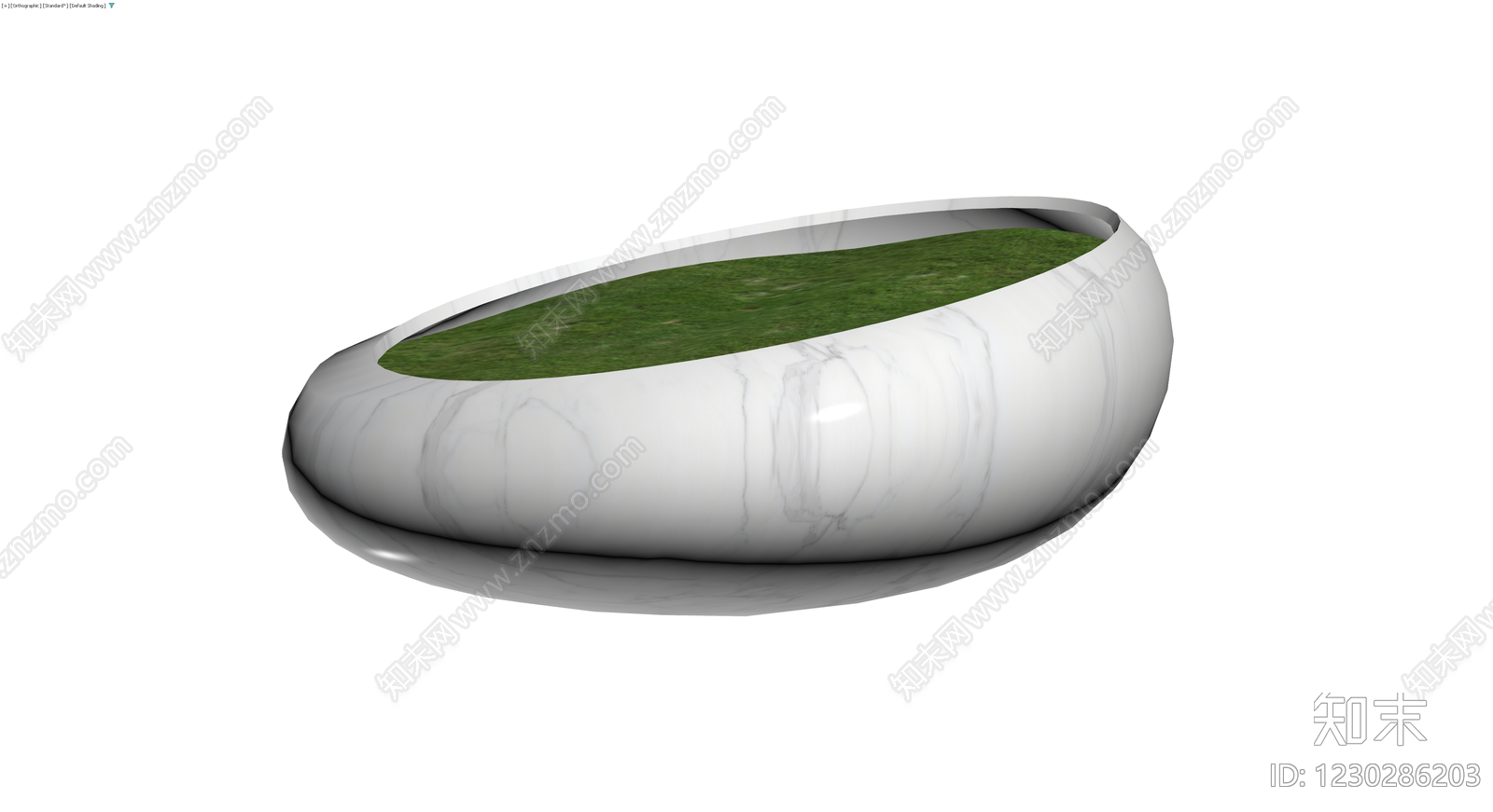 白色大理石圆形花盆3D模型下载【ID:1230286203】