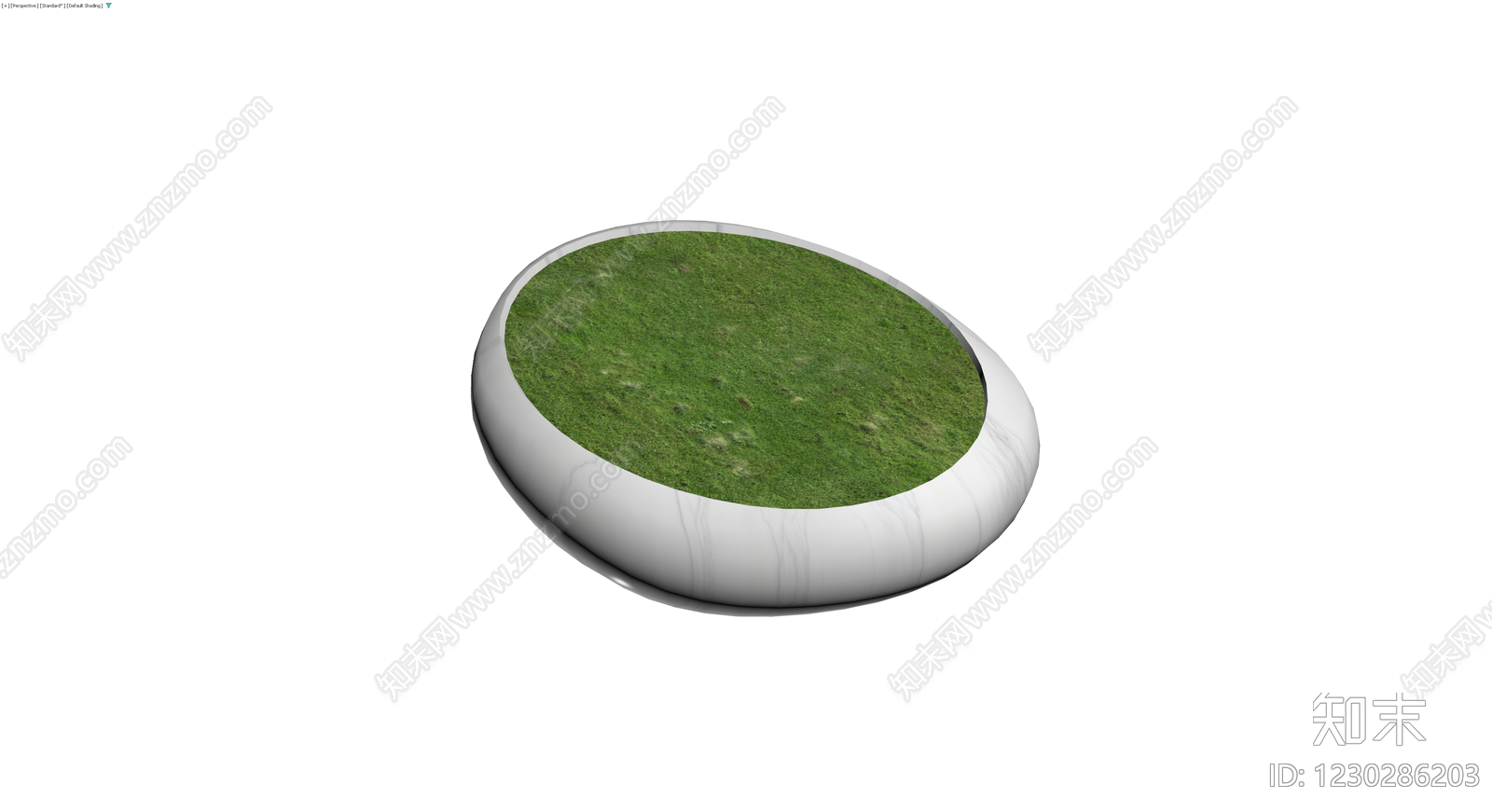 白色大理石圆形花盆3D模型下载【ID:1230286203】