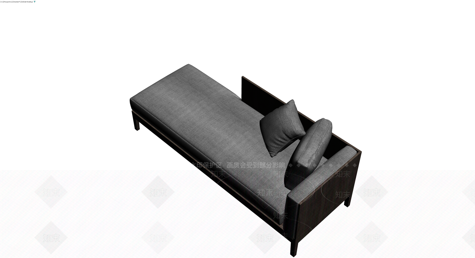 深灰布艺休闲沙发3D模型下载【ID:1229932197】
