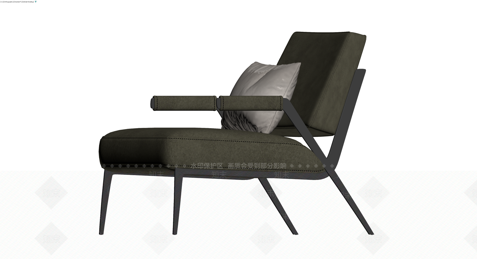 现代风格绿色扶手椅3D模型下载【ID:1230539680】