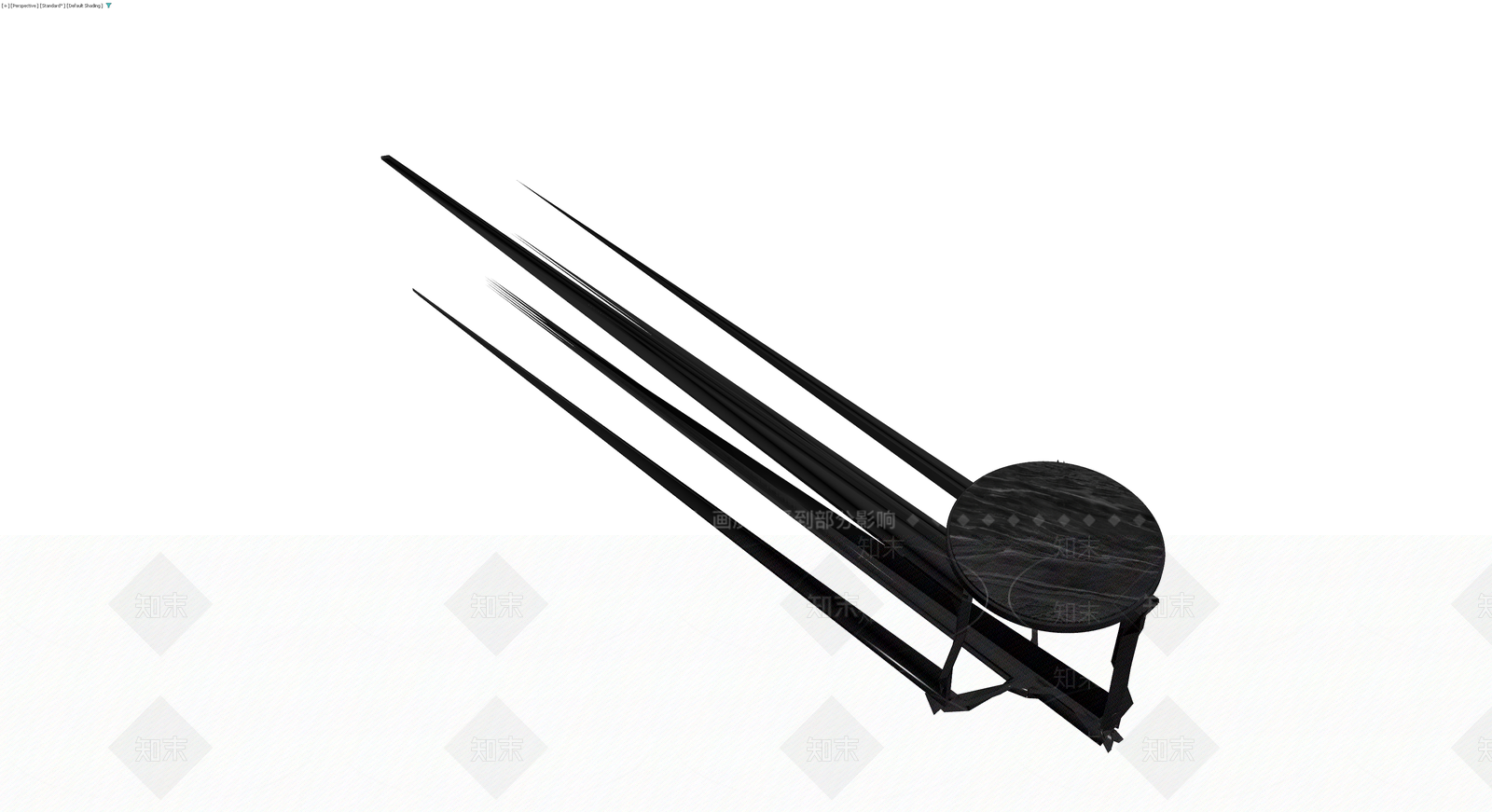 黑色大理石边几3D模型下载【ID:1230778753】