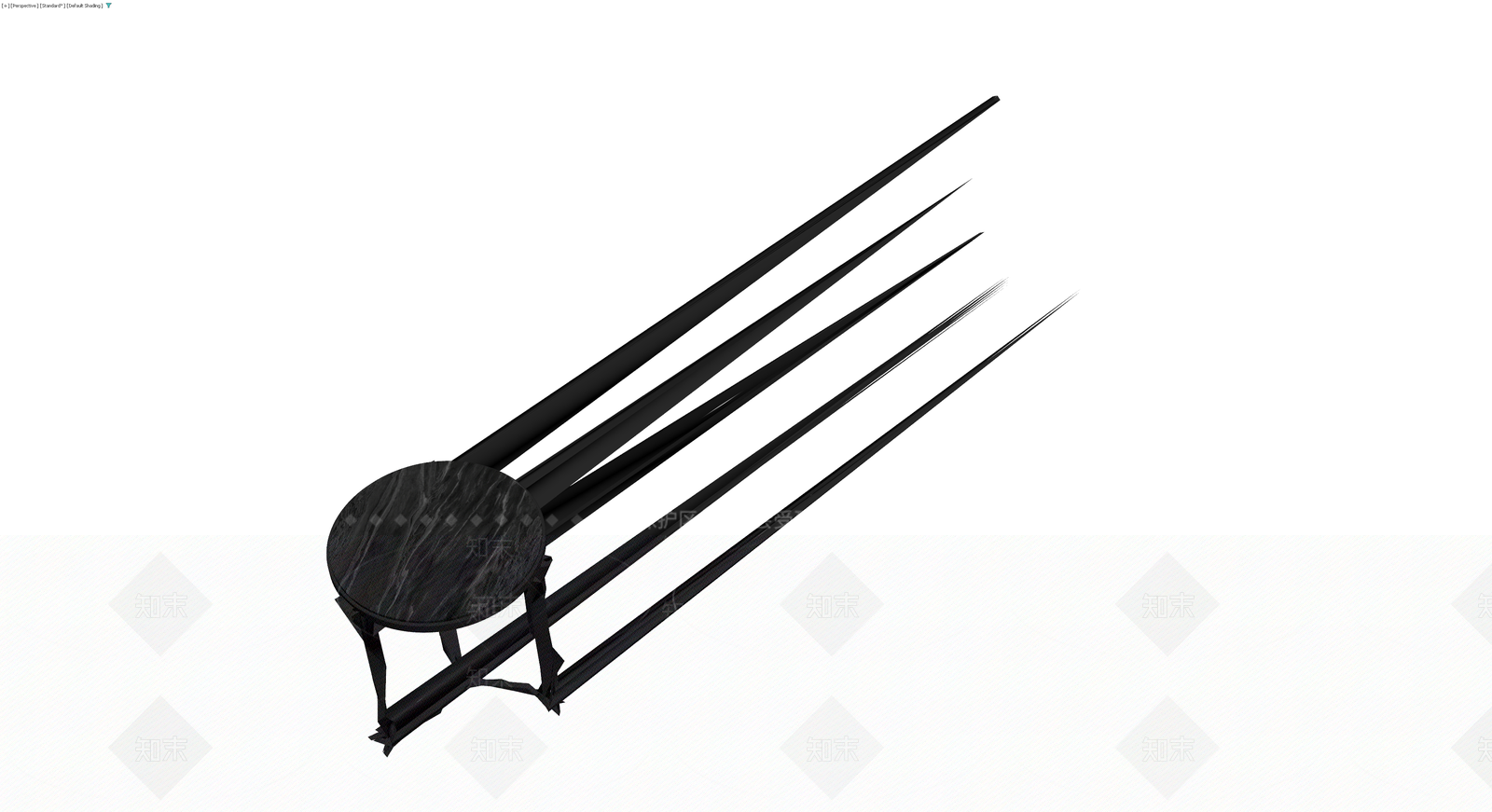 黑色大理石边几3D模型下载【ID:1230778753】