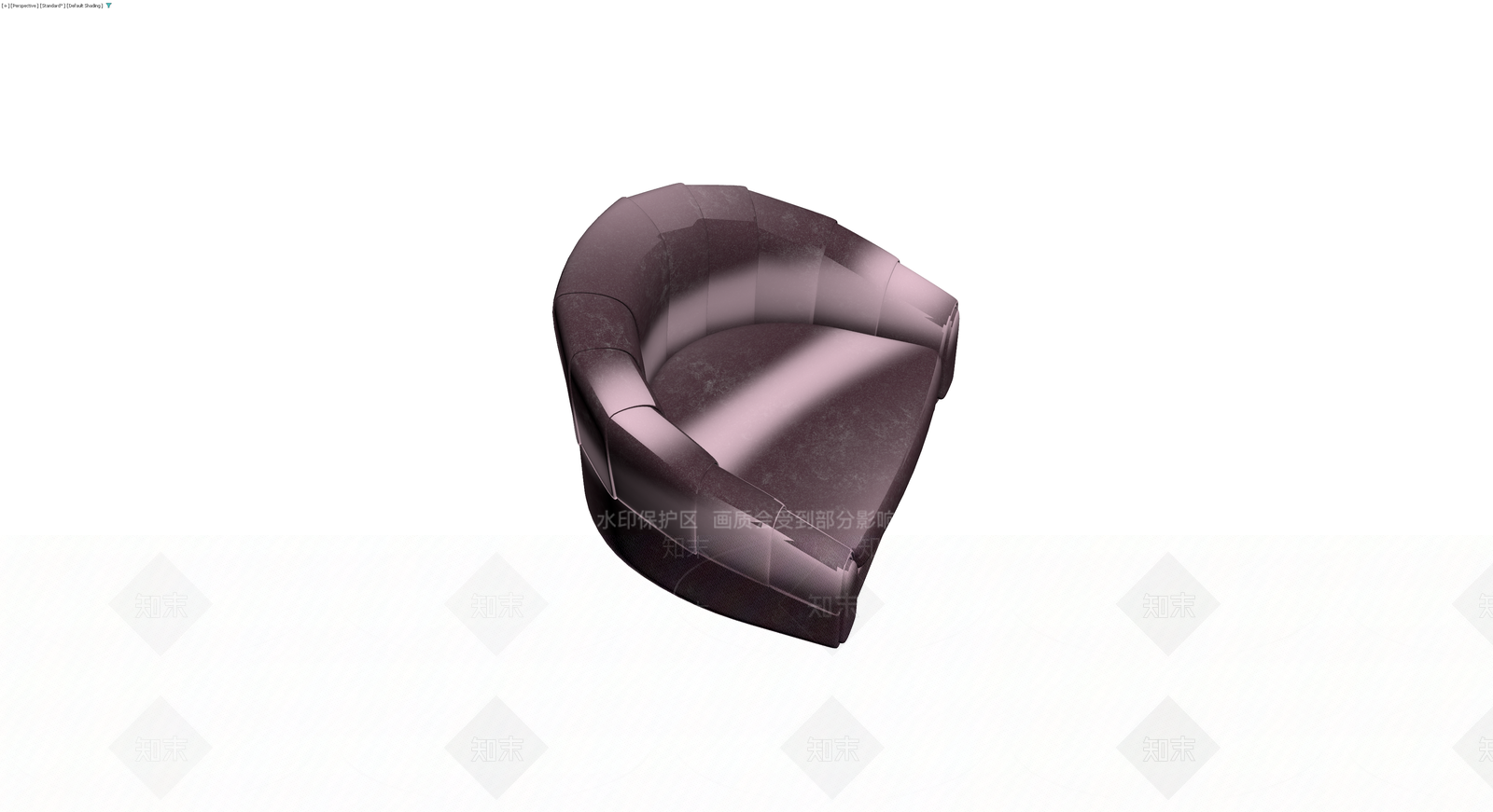 深色皮质弧形单人沙发3D模型下载【ID:1230763546】
