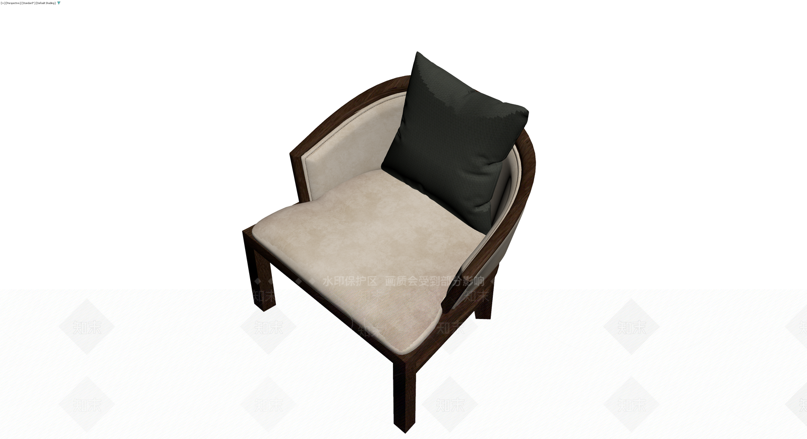 深色木框休闲椅3D模型下载【ID:1230558967】