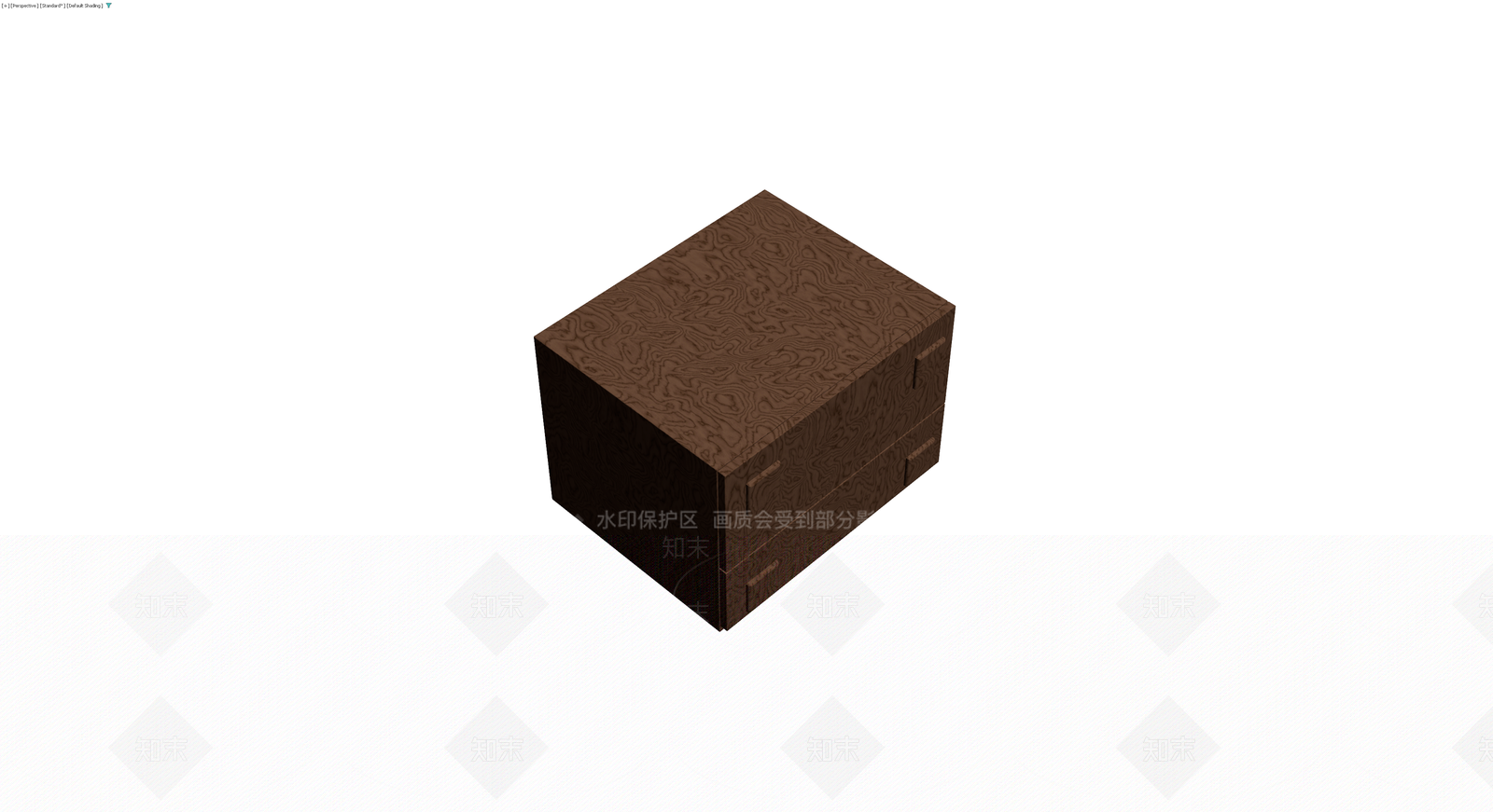 双抽屉木纹床头柜3D模型下载【ID:1230431560】