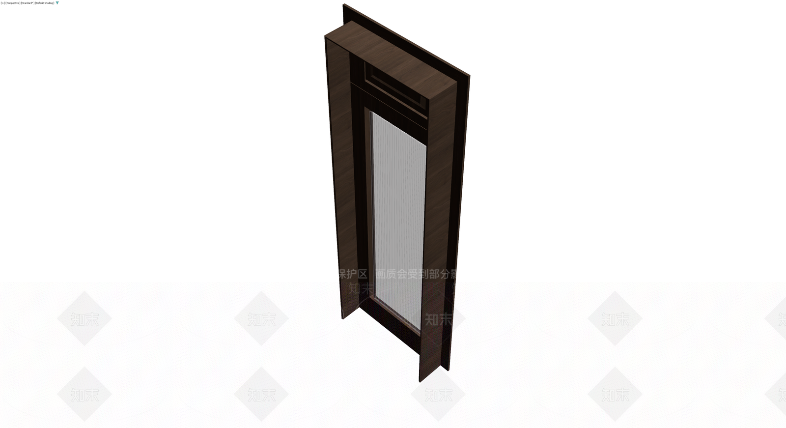 深木色单开门带玻璃3D模型下载【ID:1230456750】