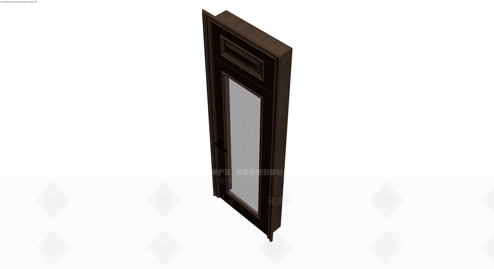 深木色单开门带玻璃3D模型下载【ID:1230456750】