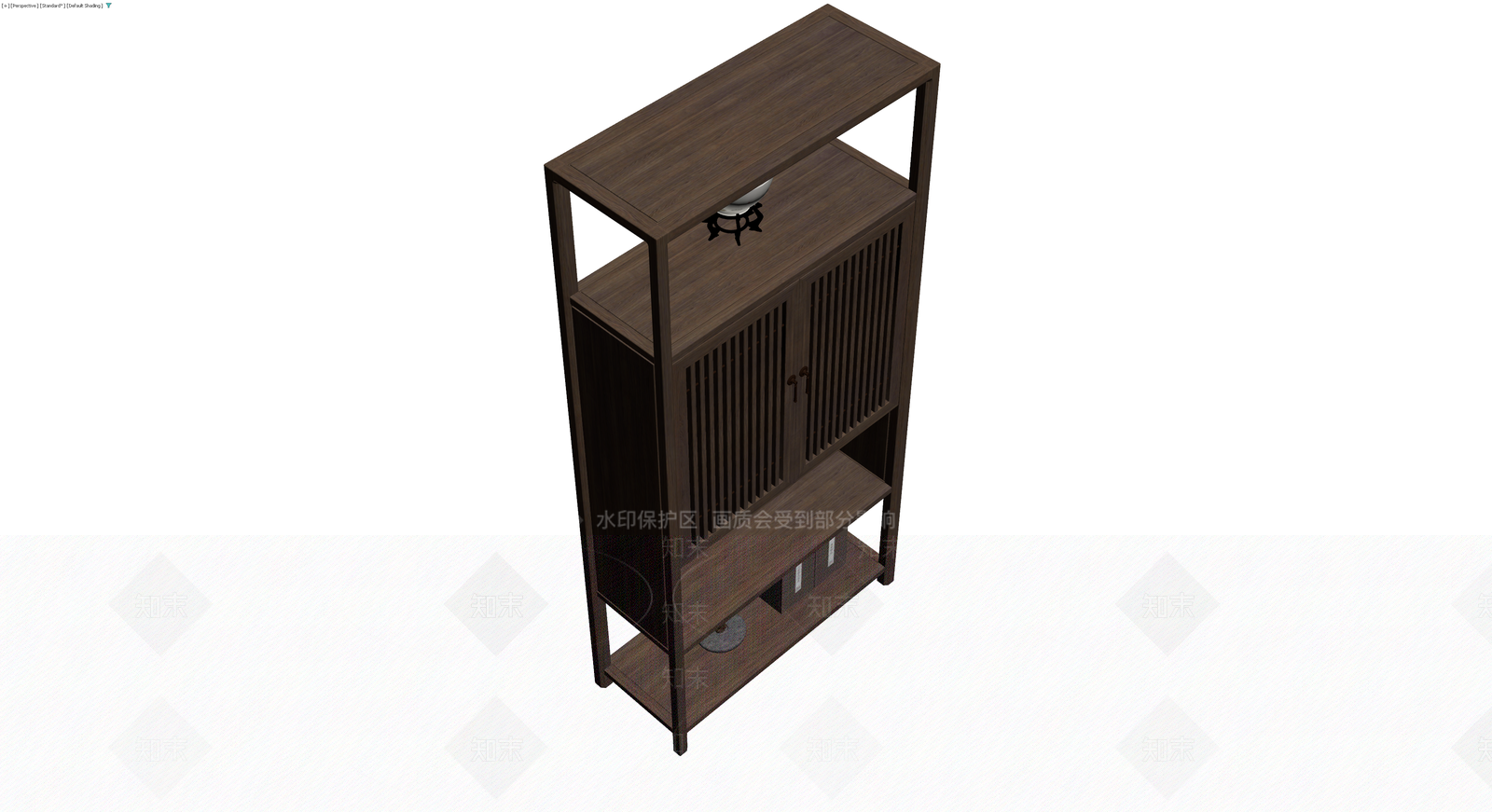 新中式木质展示柜3D模型下载【ID:1230556074】