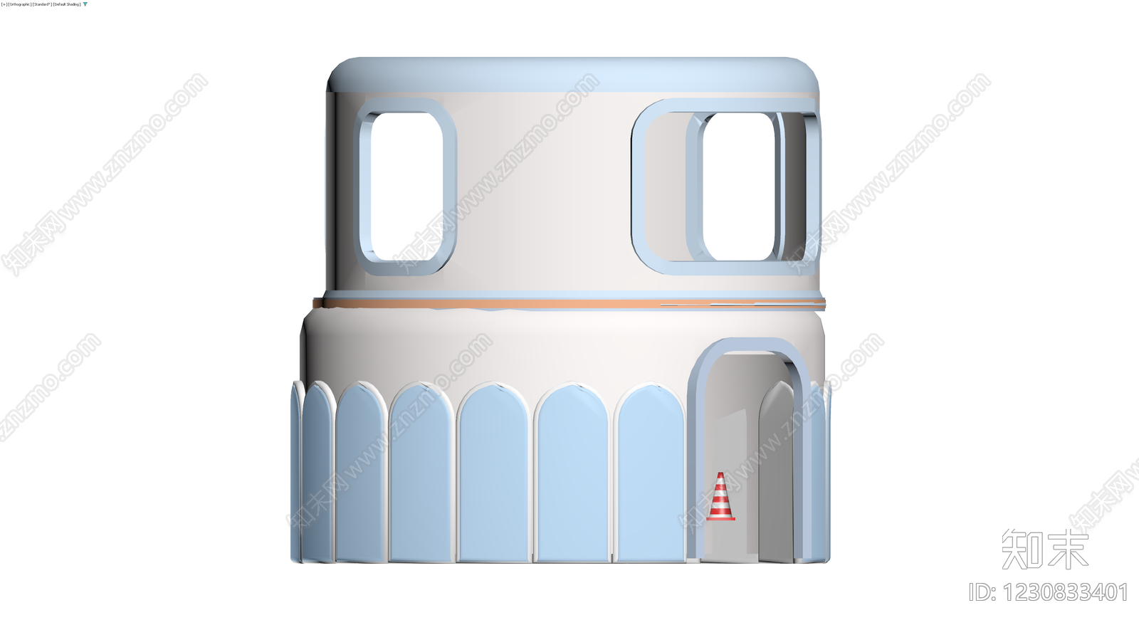 蓝白装饰灯塔模型3D模型下载【ID:1230833401】