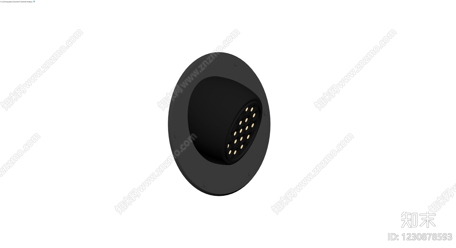 黑色圆形LED吸顶灯3D模型下载【ID:1230878593】