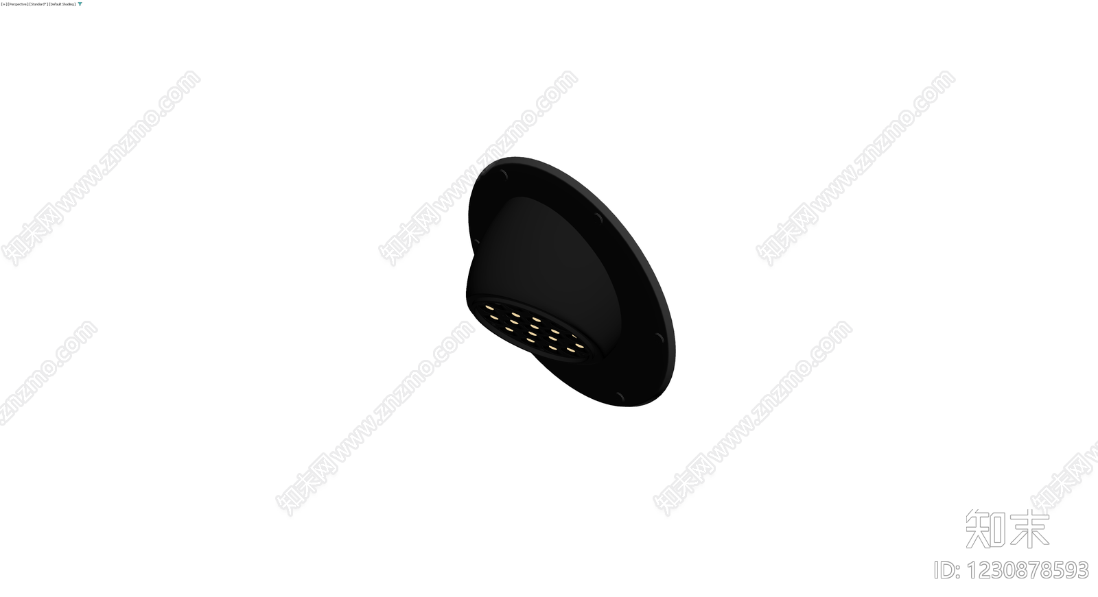 黑色圆形LED吸顶灯3D模型下载【ID:1230878593】