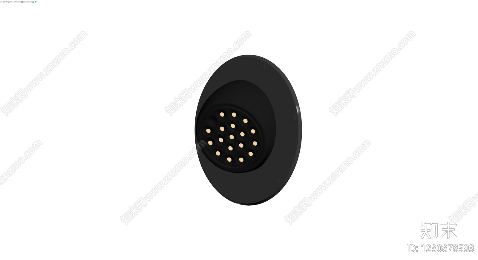 黑色圆形LED吸顶灯3D模型下载【ID:1230878593】