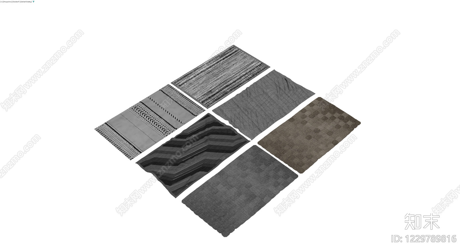 灰色系地毯组合3D模型下载【ID:1229789816】