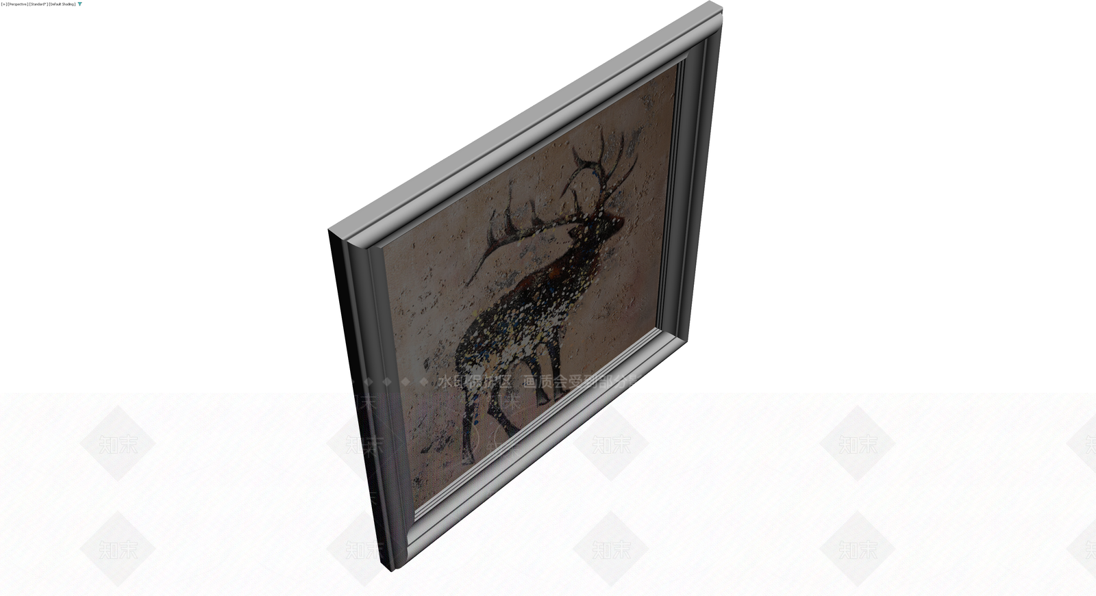 带框装饰画（鹿主题）3D模型下载【ID:1230110339】
