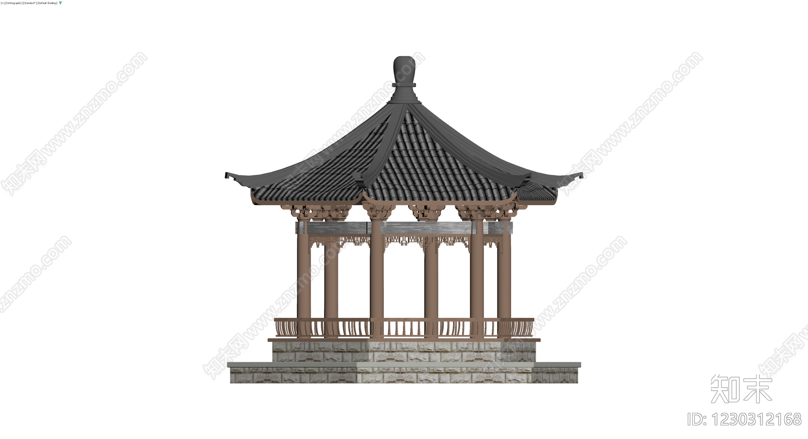 中式六角凉亭模型3D模型下载【ID:1230312168】