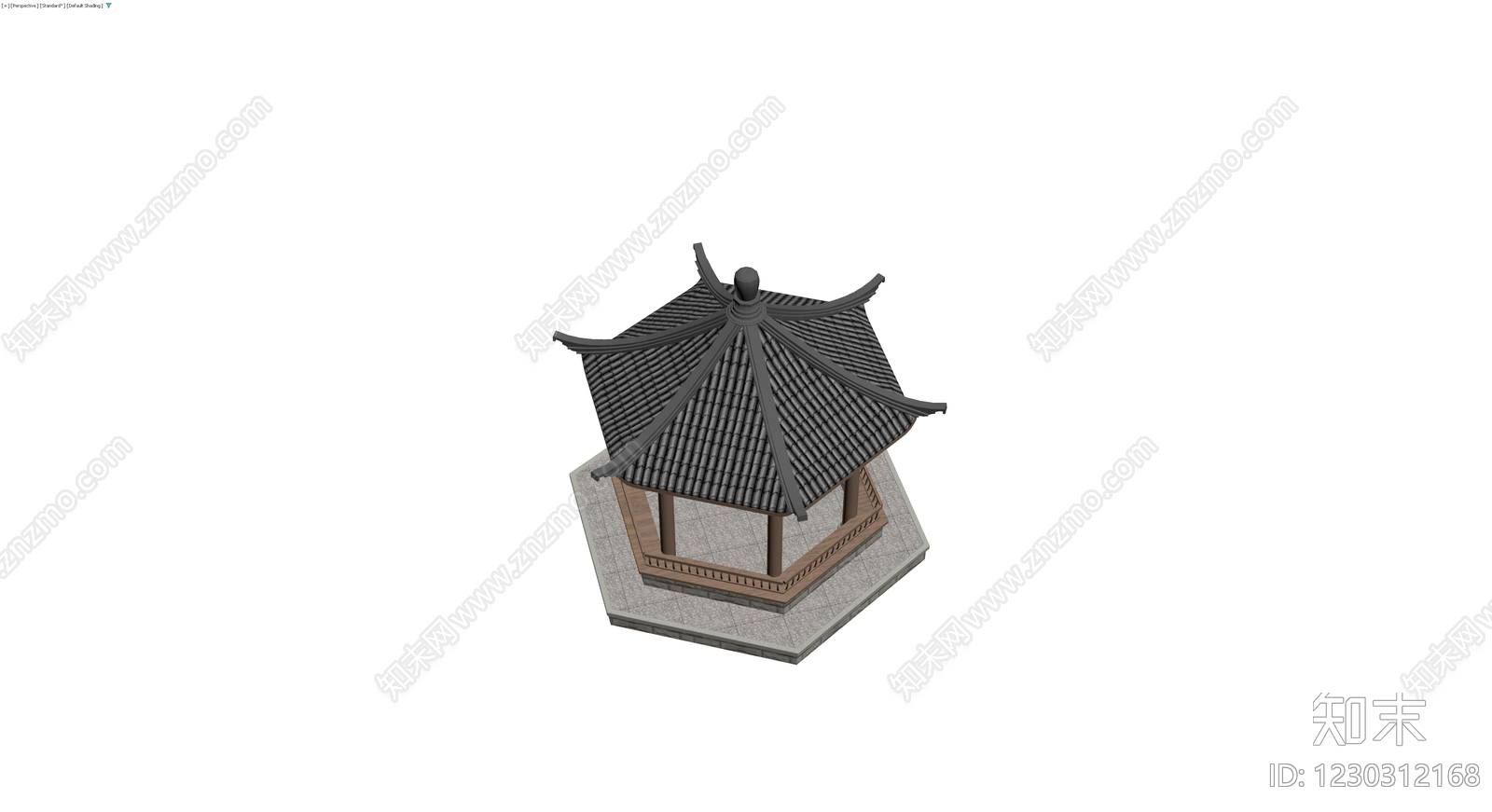 中式六角凉亭模型3D模型下载【ID:1230312168】