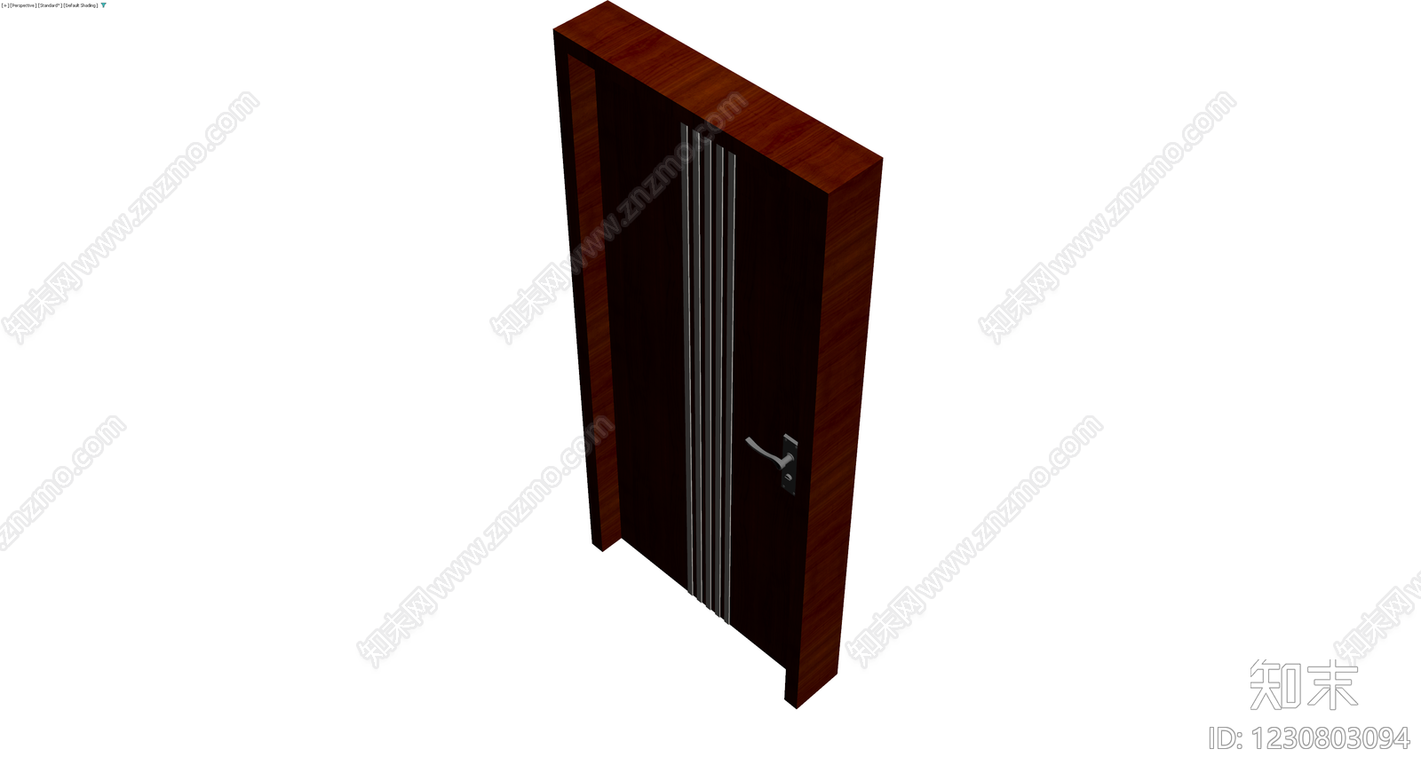 深色木纹竖条装饰门3D模型下载【ID:1230803094】