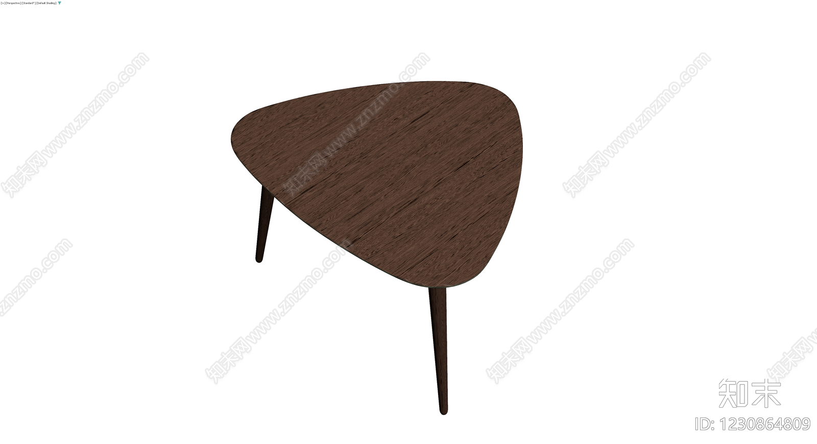 深色木纹异形茶几3D模型下载【ID:1230864809】