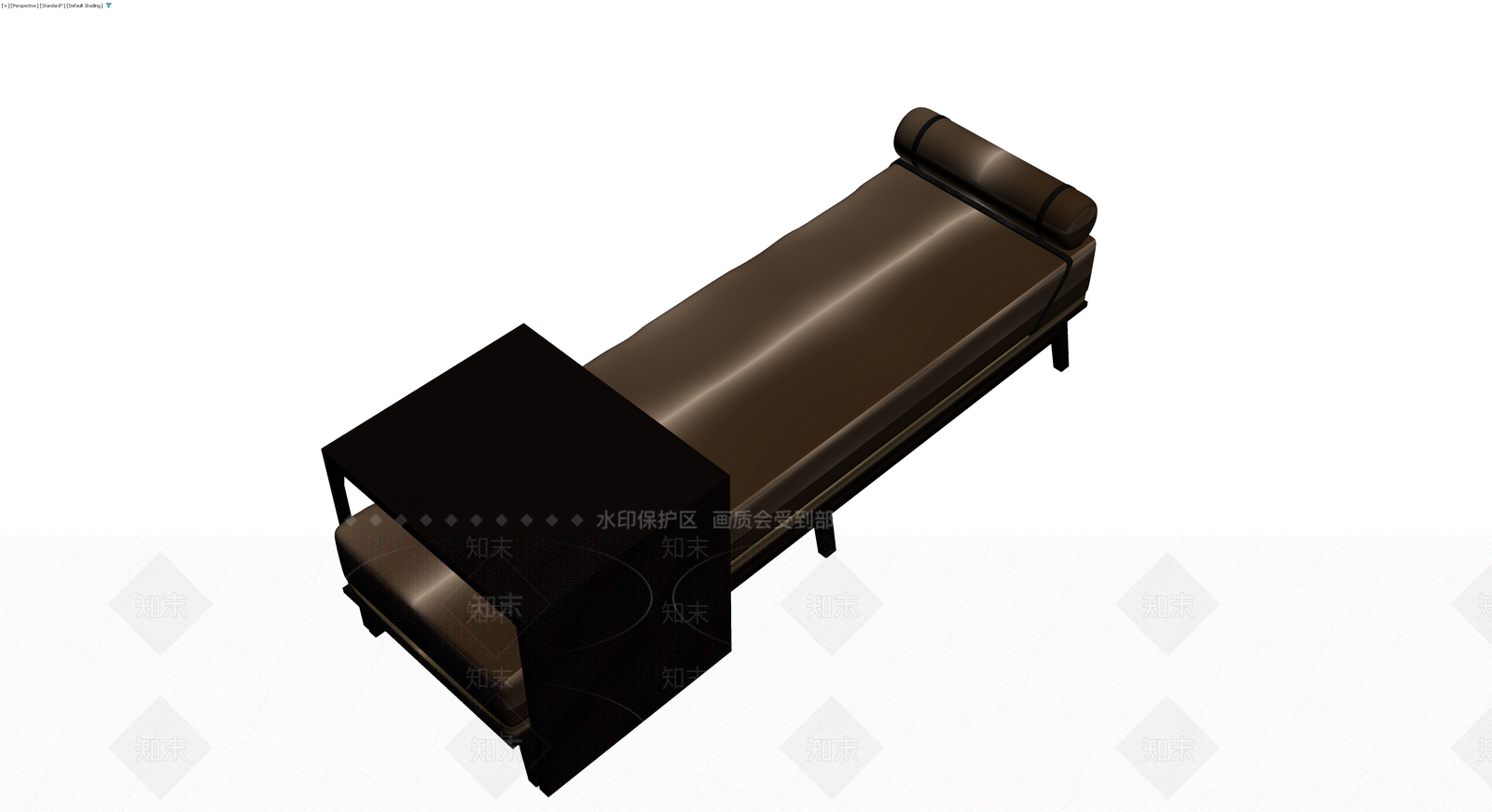深色木质贵妃榻3D模型下载【ID:1230109132】