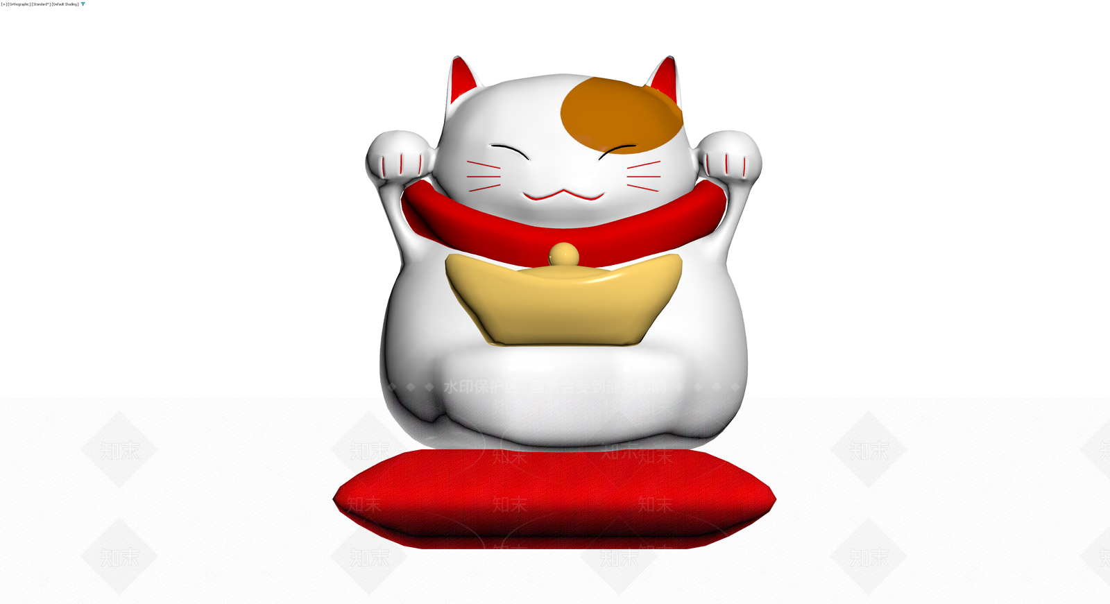 招财猫摆件3D模型下载【ID:1230092622】