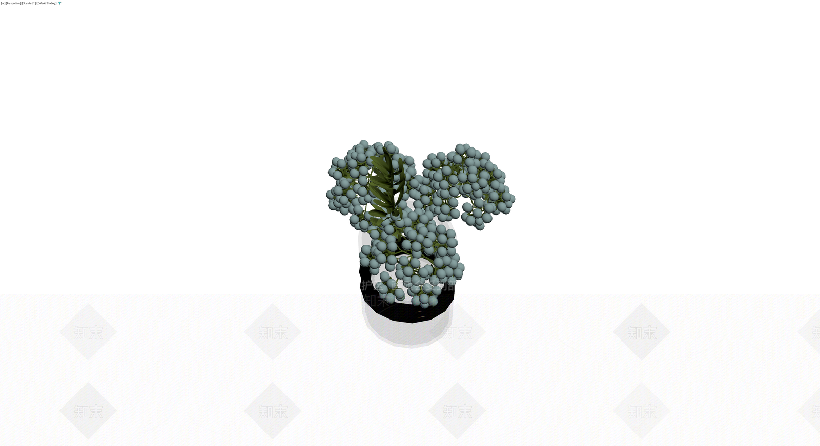 带盆蓝果绿植盆栽3D模型下载【ID:1230010772】