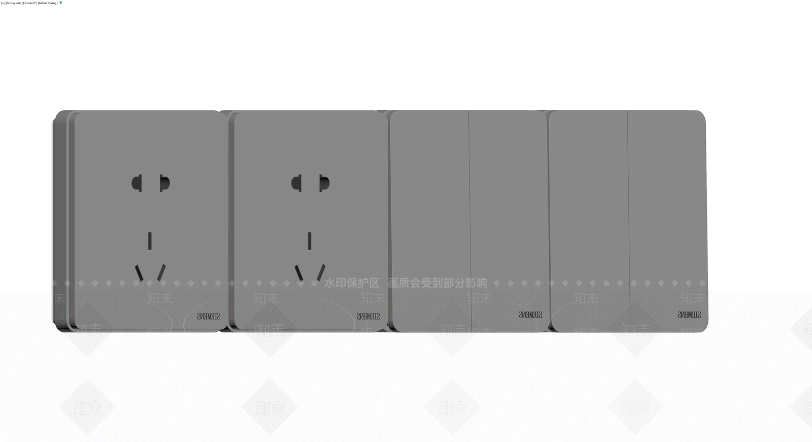 灰色西门子插座开关组合3D模型下载【ID:1230632933】