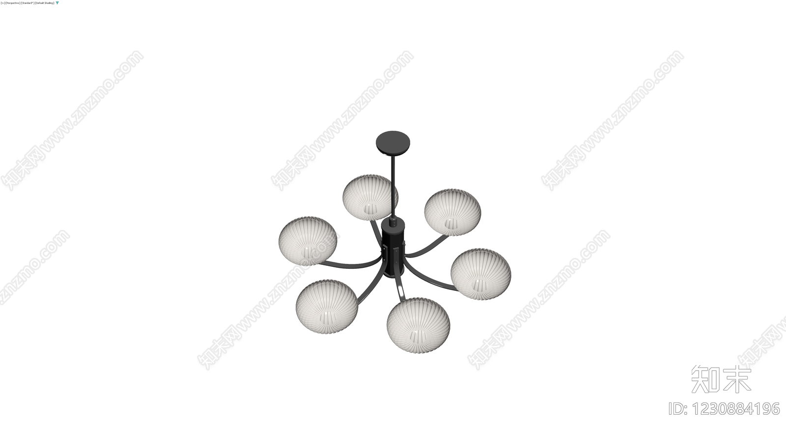 六头现代吊灯3D模型下载【ID:1230884196】