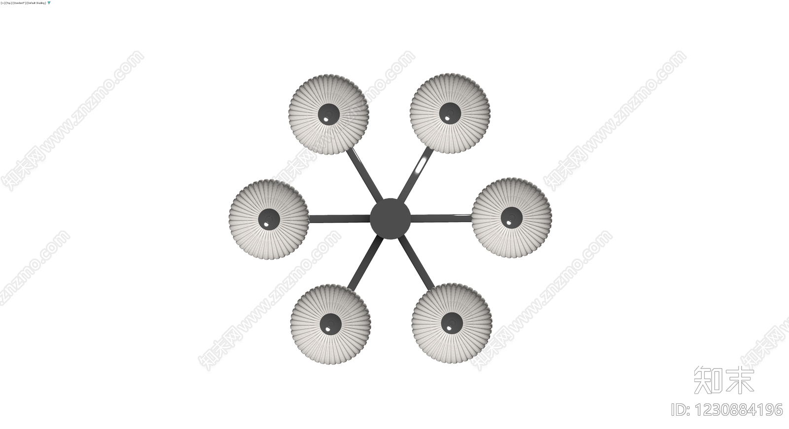 六头现代吊灯3D模型下载【ID:1230884196】