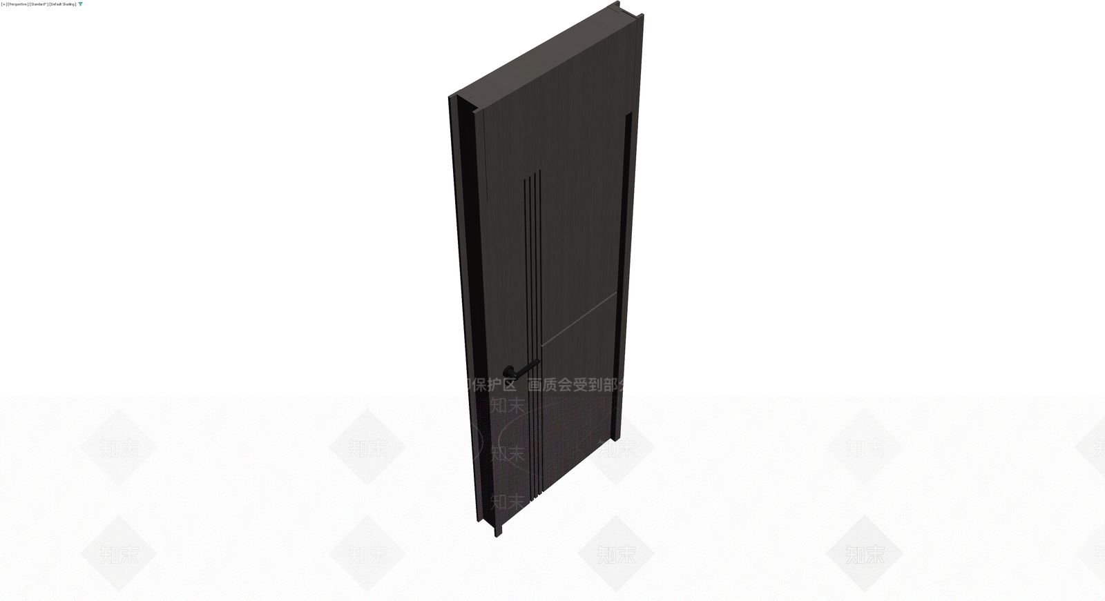 现代深色木门3D模型下载【ID:1230100099】