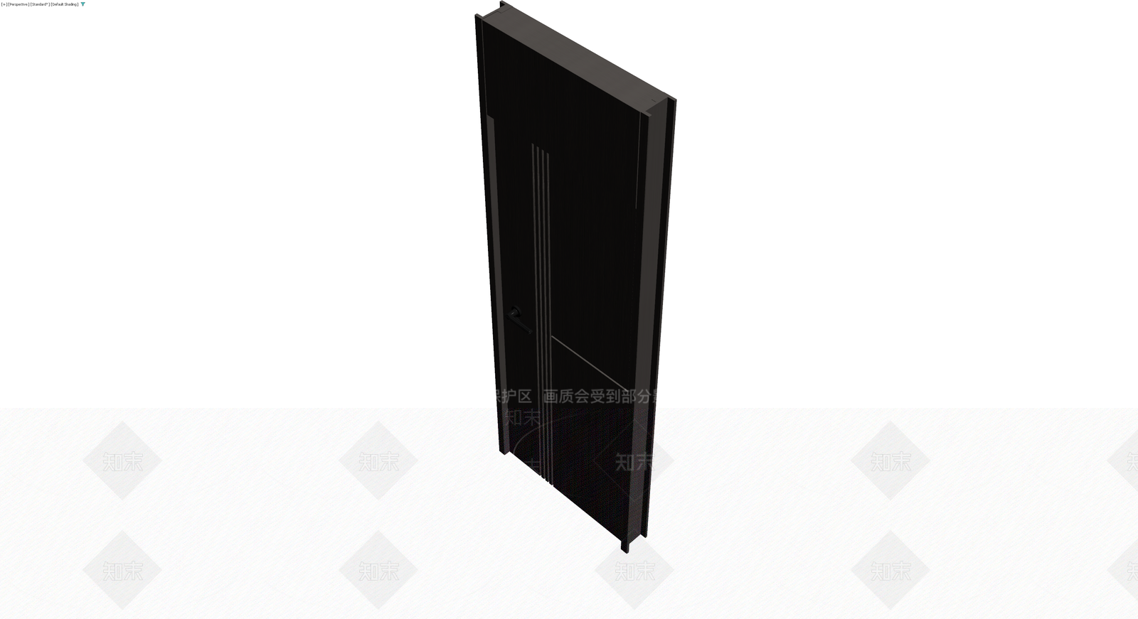 现代深色木门3D模型下载【ID:1230100099】