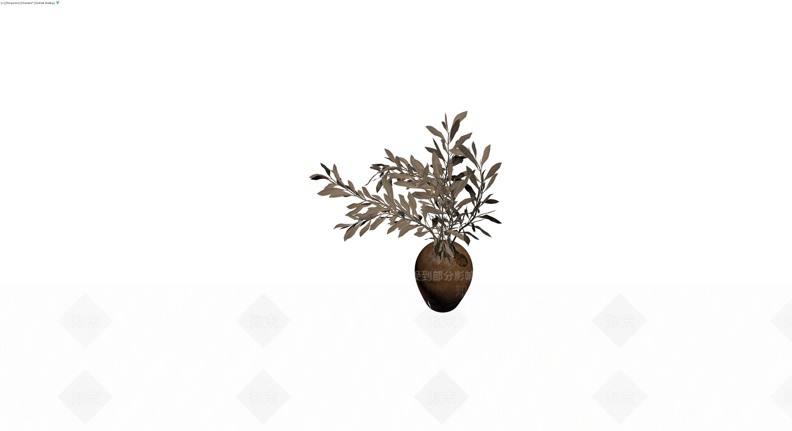 陶罐插叶盆栽组合3D模型下载【ID:1230589687】