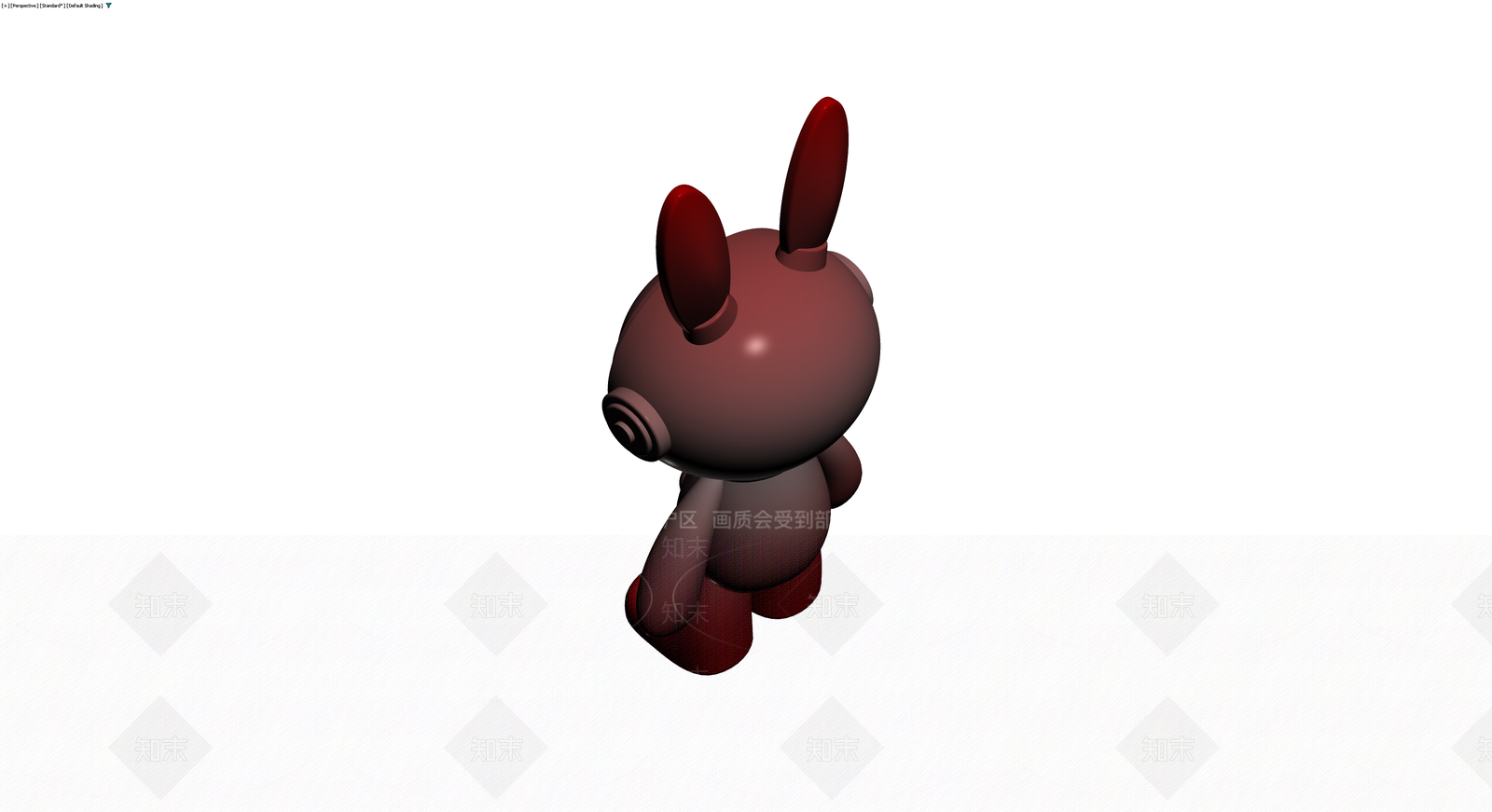 红褐色宇航员兔子雕塑3D模型下载【ID:1229659589】