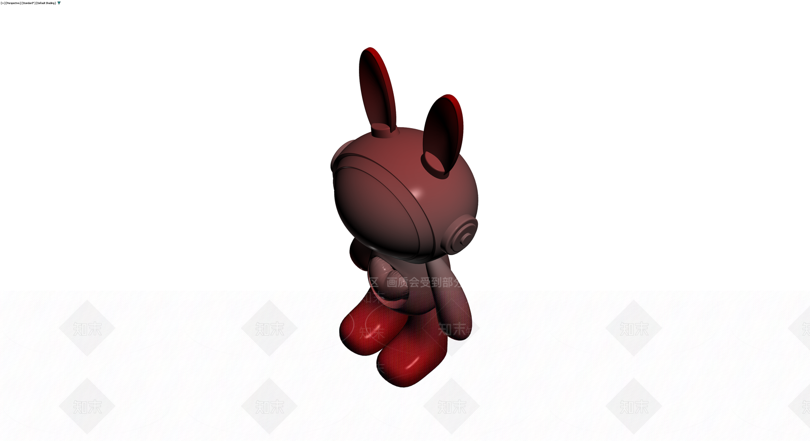 红褐色宇航员兔子雕塑3D模型下载【ID:1229659589】