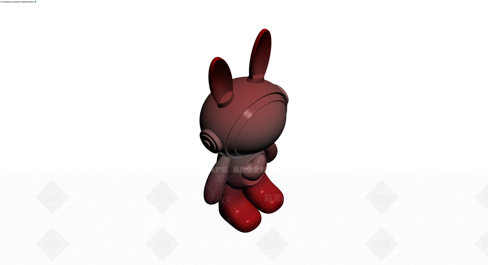 红褐色宇航员兔子雕塑3D模型下载【ID:1229659589】