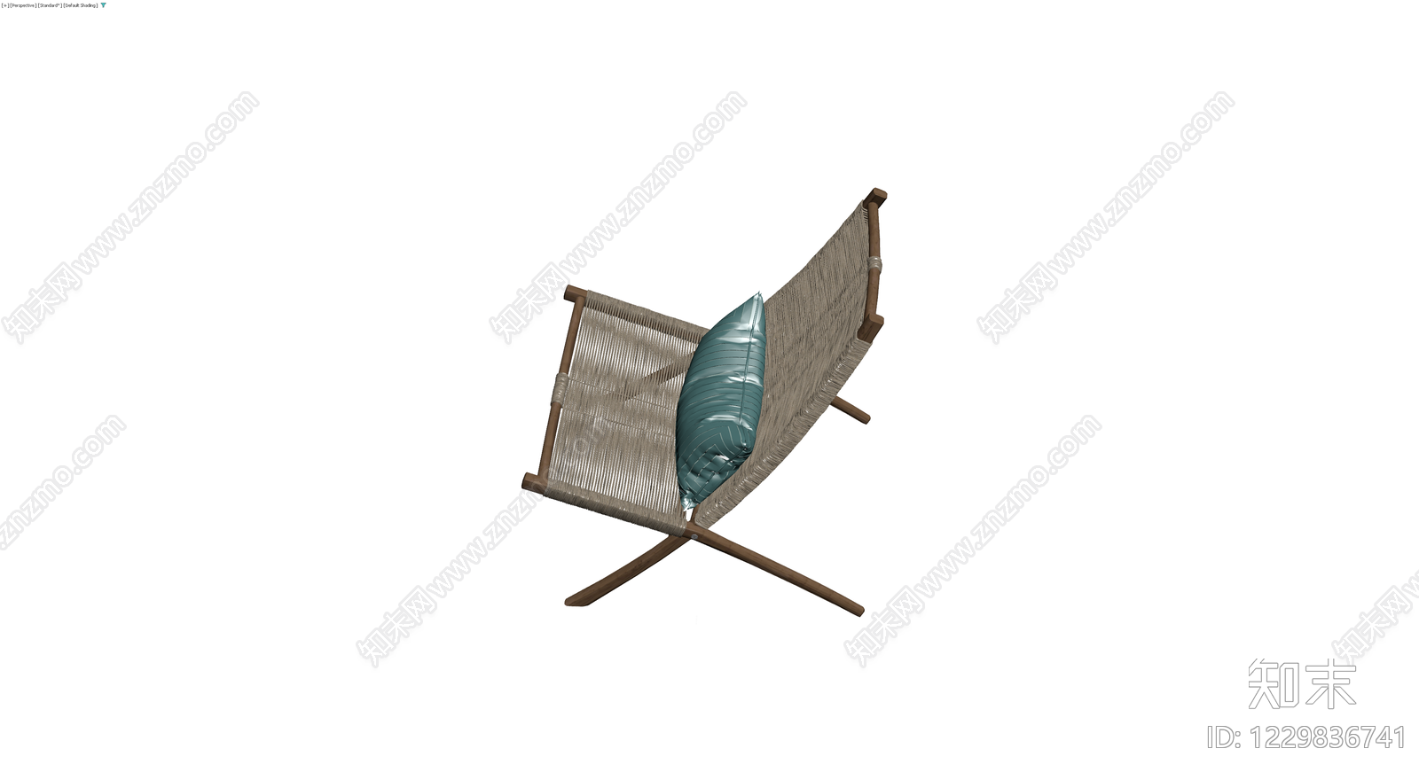 编织休闲椅带抱枕3D模型下载【ID:1229836741】