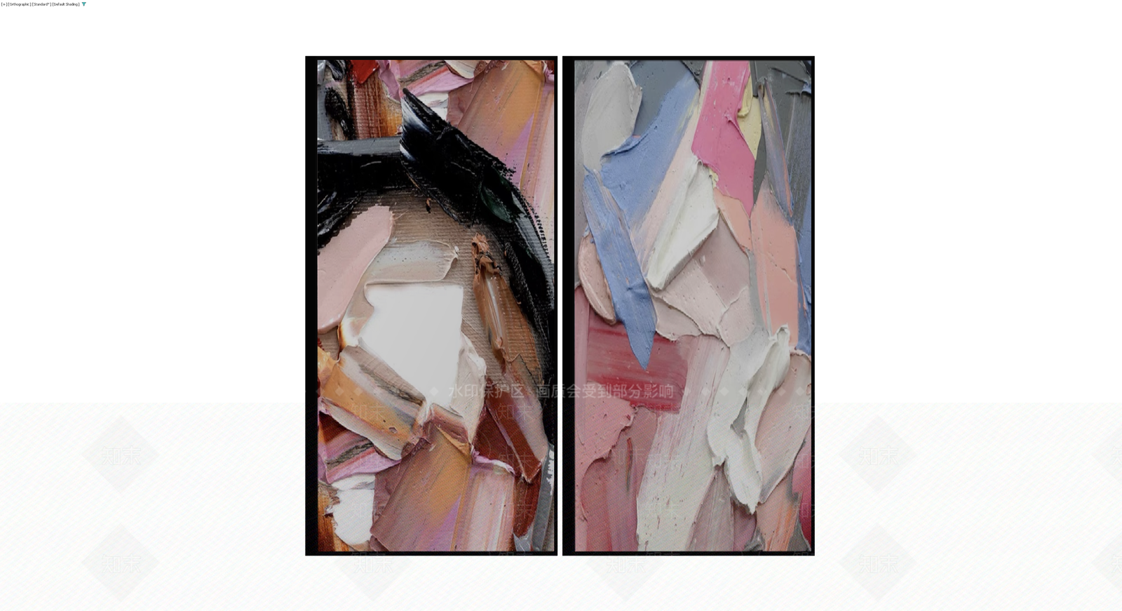抽象肌理装饰挂画组合3D模型下载【ID:1229680806】