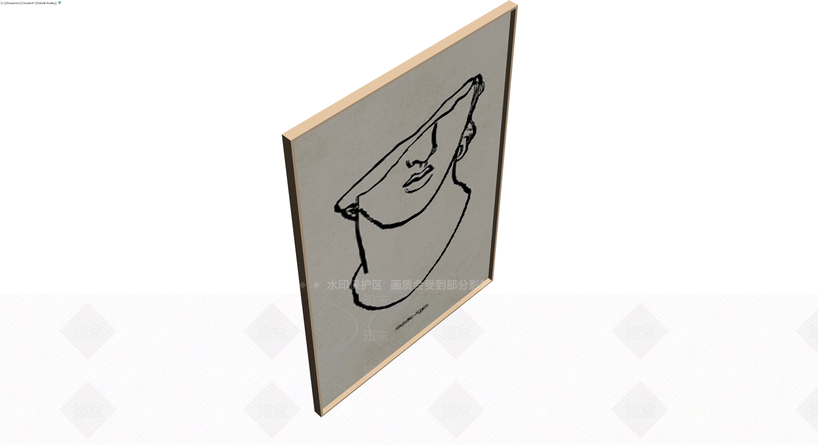 线框人物头像装饰画3D模型下载【ID:1229941620】