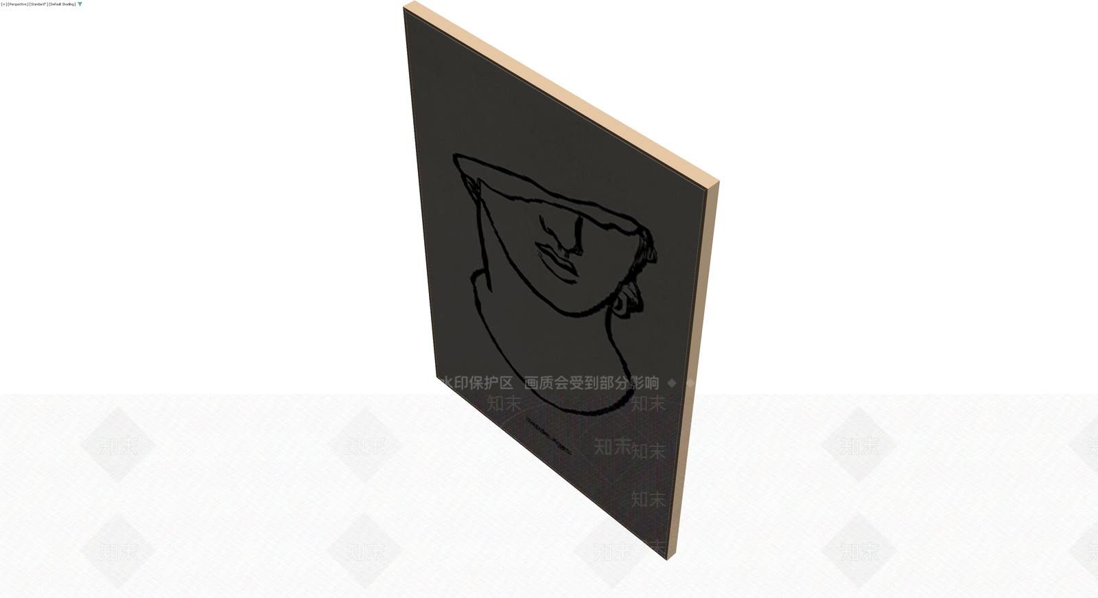 线框人物头像装饰画3D模型下载【ID:1229941620】