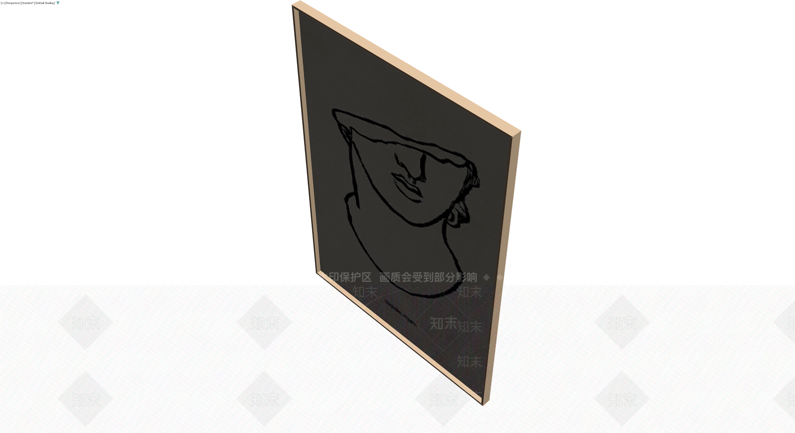 线框人物头像装饰画3D模型下载【ID:1229941620】