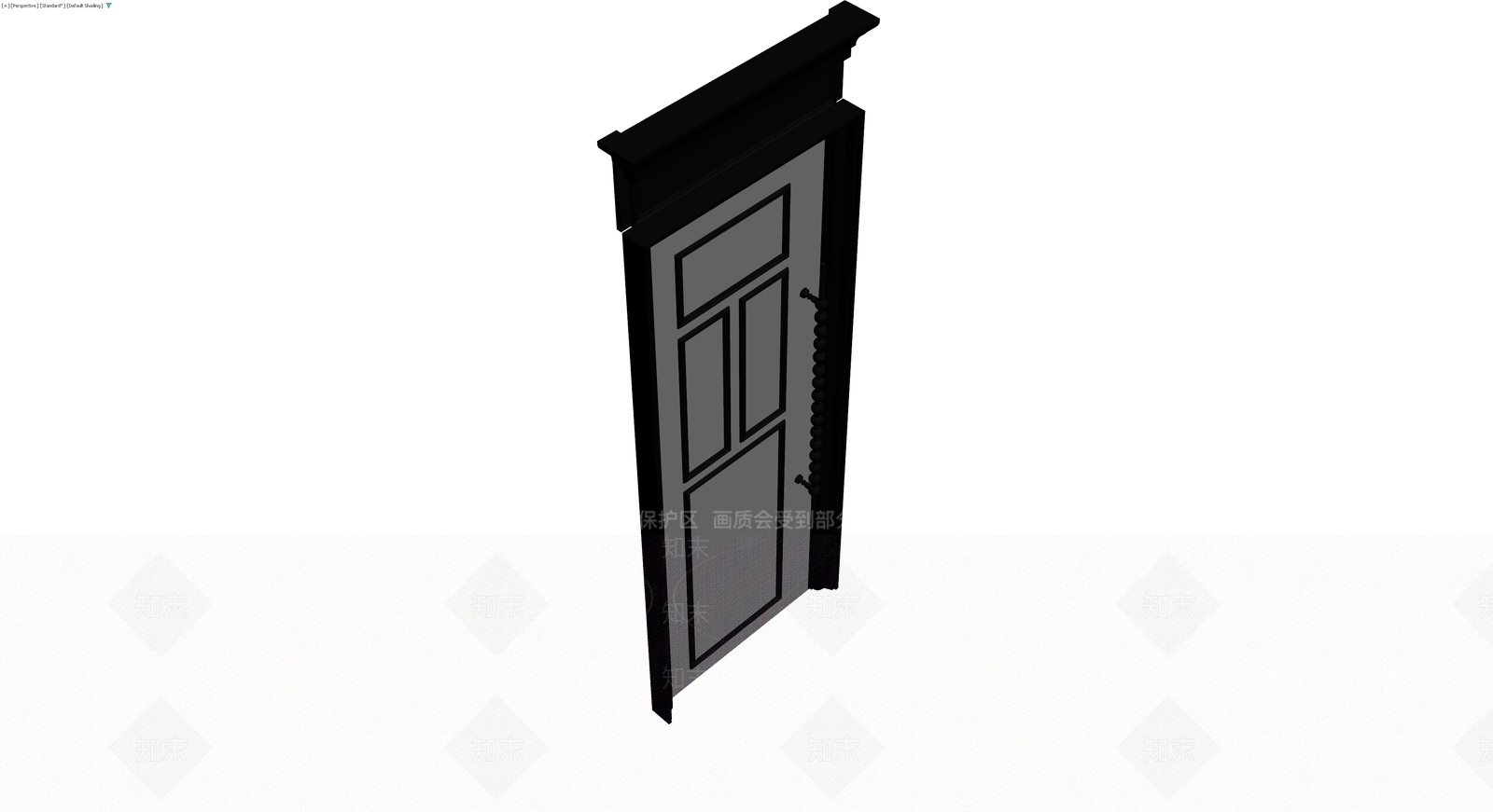 黑色装饰门体3D模型下载【ID:1229934556】