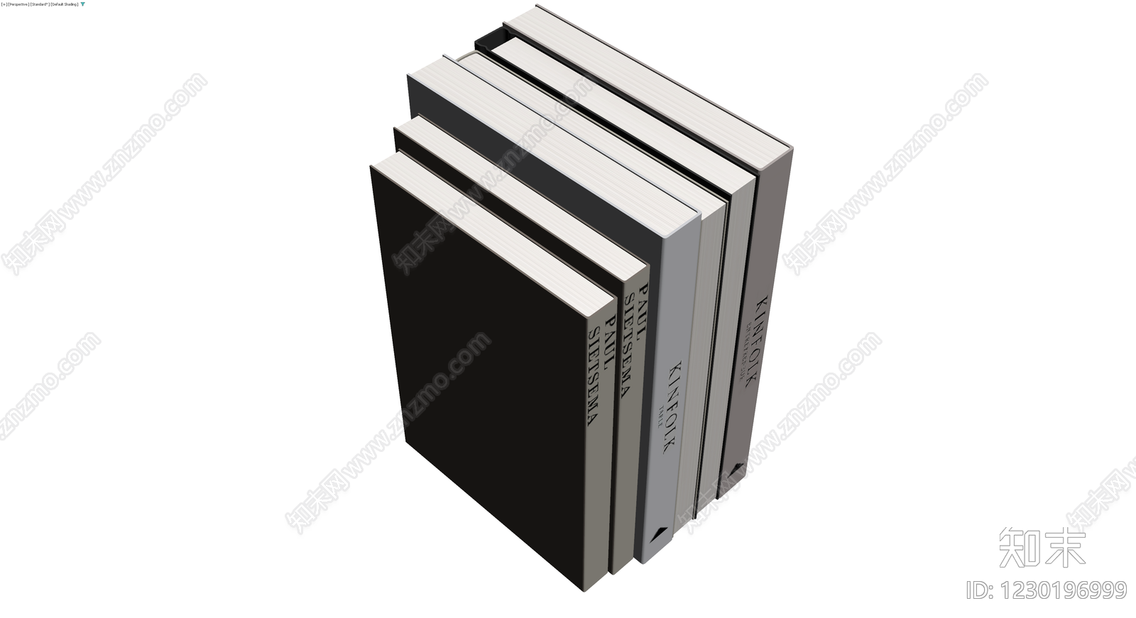 书籍与书立组合3D模型下载【ID:1230196999】