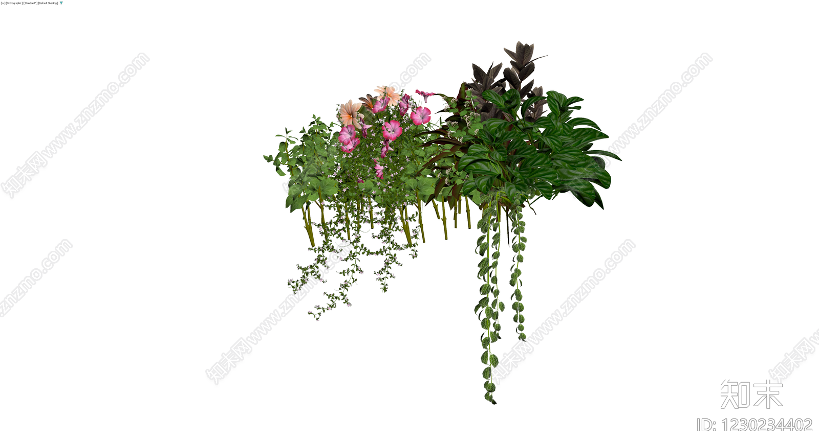 组合盆栽植物模型3D模型下载【ID:1230234402】