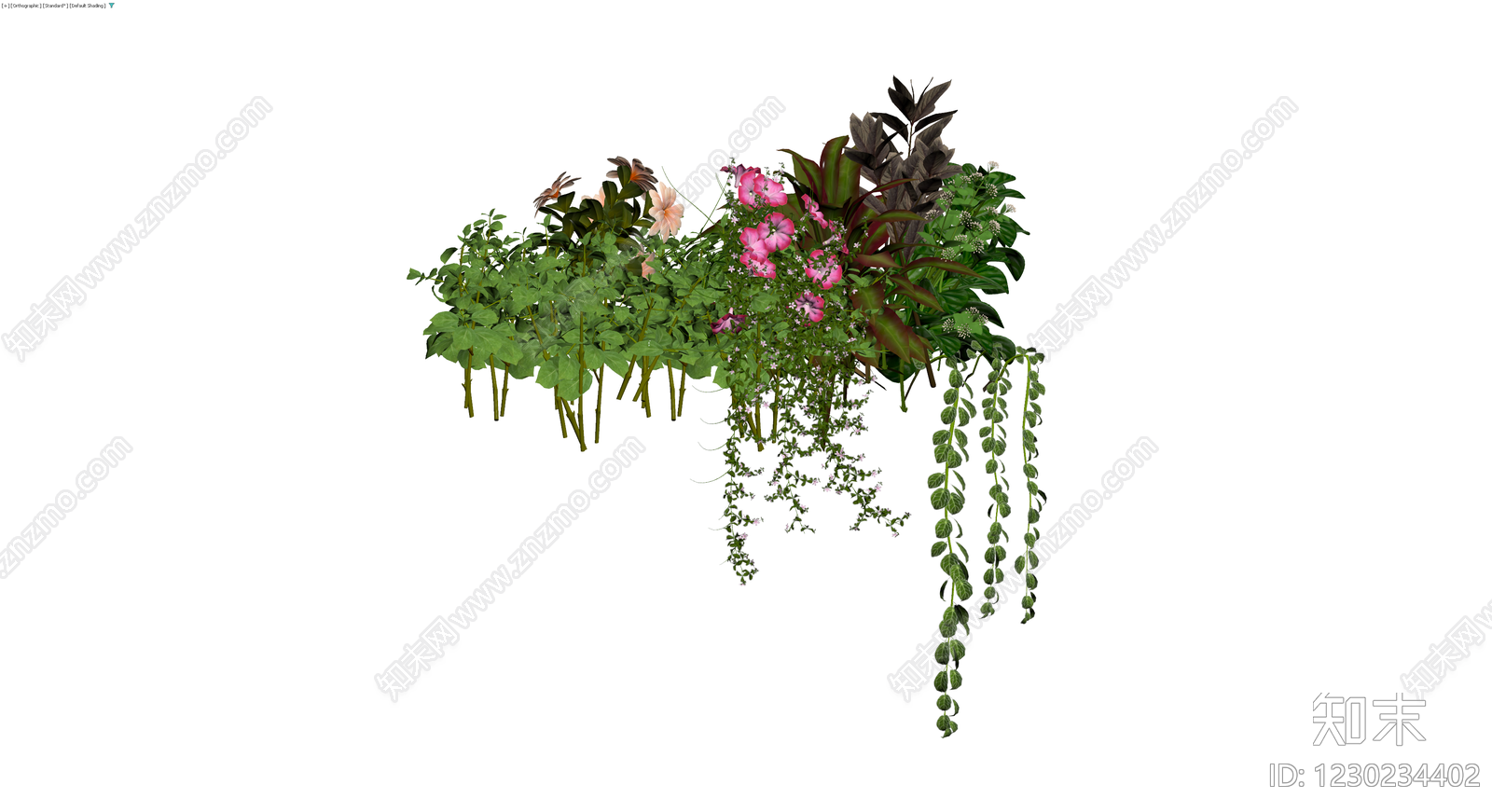 组合盆栽植物模型3D模型下载【ID:1230234402】